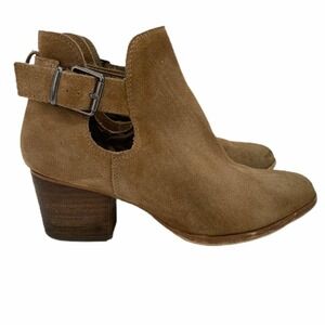 Franco Fortini Niki Tan Cut Out Buckle Booties Size 6